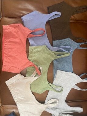 Outdoor Voices Doing Things sports bras Set of 7 - Coral, Lavender, Neutral